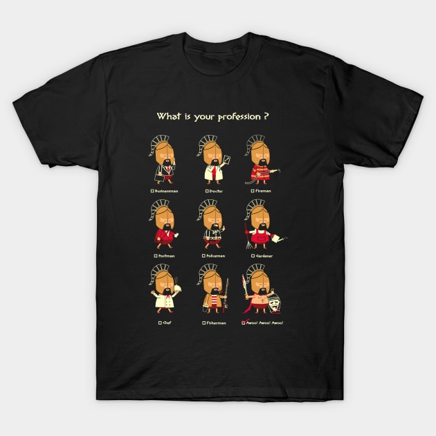 Spartan Career Test T-Shirt by HandsOffMyDinosaur